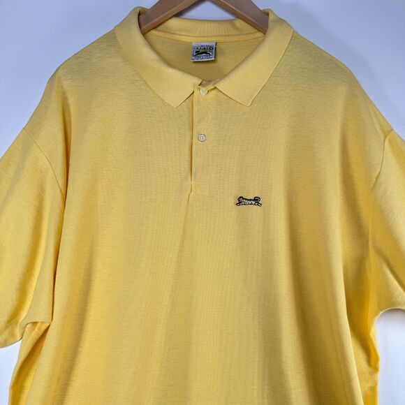 Vintage Le Tigre Polo Shirt Mens 3X Tall Yellow Short Sleeve Made in USA Tennis - Picture 2 of 9
